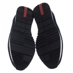 Pre Owned Prada Multicolor Camouflage Print Nylon and Suede Rosa Slip On Sneakers Size 37.5