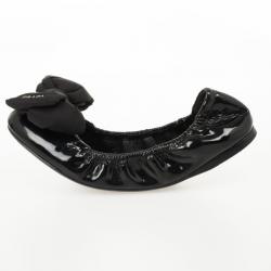 Pre Owned Prada Sport Black Patent Leather Bow Detail Ballet Flats Size 39.5