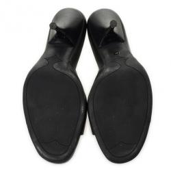 Pre Owned Prada Sport Black Leather High Heel Mules Size 41