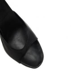 Pre Owned Prada Sport Black Leather High Heel Mules Size 41