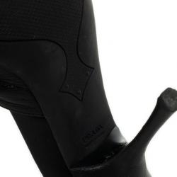 Pre Owned Prada Sport Black Leather High Heel Mules Size 41