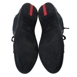 Pre Owned Prada Sport Black Nylon and Leather Low Top Sneakers Size 37