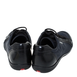 Pre Owned Prada Sport Black Nylon and Leather Low Top Sneakers Size 37