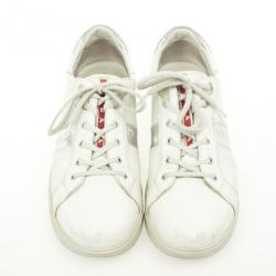 Pre Owned Prada Sport White Leather Sneakers Size 39.5