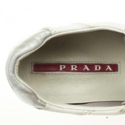 Pre Owned Prada Sport White Leather Sneakers Size 39.5