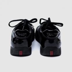 Pre Owned Prada Sport Black Leather Lace Up Sneakers Size 37.5