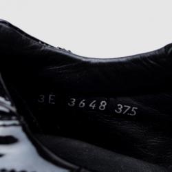 Pre Owned Prada Sport Black Leather Lace Up Sneakers Size 37.5