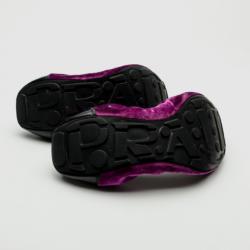 Pre Owned Prada Sport Purple Velvet Ballet Flats Size 38