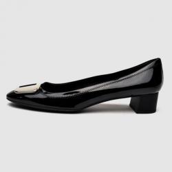 Pre Owned Prada Sport Black Patent Leather Block Heel Pump Size 41