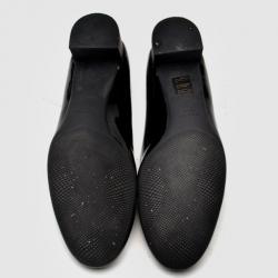 Pre Owned Prada Sport Black Patent Leather Block Heel Pump Size 41