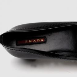 Pre Owned Prada Sport Black Patent Leather Block Heel Pump Size 41
