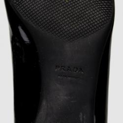 Pre Owned Prada Sport Black Patent Leather Block Heel Pump Size 41