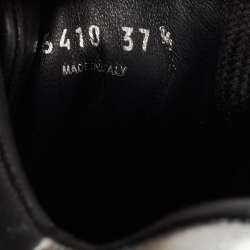 Pre Owned Prada Sport Black/Silver Leather Low Top Sneakers Size 37.5