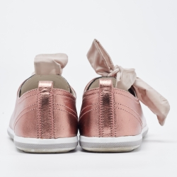 Pre Owned Prada Sport Metallic Pink Leather Low Top Sneakers Size 36.5