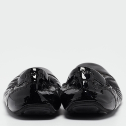 Pre Owned Prada Sport Black Patent Leather Cap Toe Ballet Flats Size 40