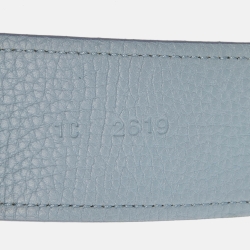 Prada Light Blue Leather Buckle Belt 80CM