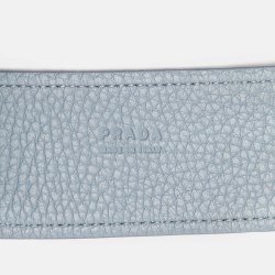 Prada Light Blue Leather Buckle Belt 80CM