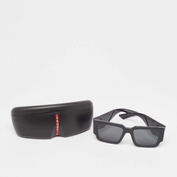Prada Black Logo SPR 16Z Frame Square Sunglasses