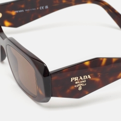 Prada Tortoise SPR17W Symbole Geometric Sunglasses