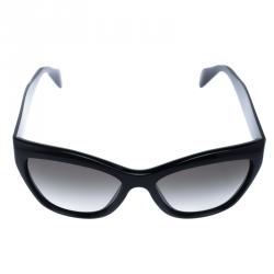 Pre Owned Prada Black SPR 02Q Cat Eye Sunglasses