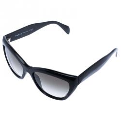 Pre Owned Prada Black SPR 02Q Cat Eye Sunglasses