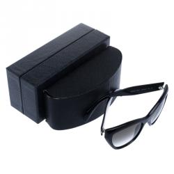 Pre Owned Prada Black SPR 02Q Cat Eye Sunglasses
