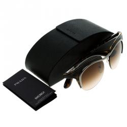 Prada Brown Tortoise SPR 68O Dixie Cat Eye Sunglasses