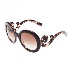 Prada Brown Tortoise Frame Baroque Round Sunglasses