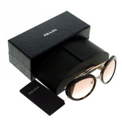 Pre Owned Prada Burgundy SPR16Q Round Sunglasses