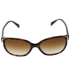 Prada Brown Tortoise Frame SPR01O Cat Eye Sunglasses