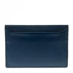 Pre Owned Prada Blue Patent Leather Card Case