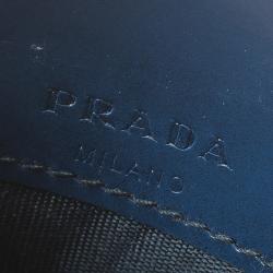 Pre Owned Prada Blue Patent Leather Card Case
