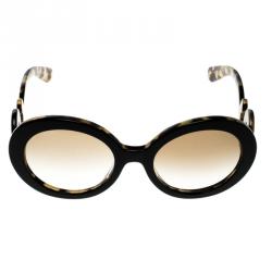 Prada Black on Havana SPR27NS Baroque Round Sunglasses
