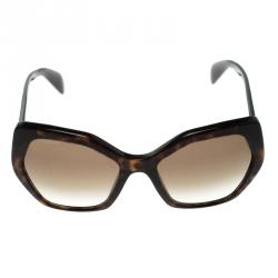 Prada Brown Gradient Tortoise Frame SPR 16R Hexagonal Sunglasses
