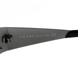 Prada Grey/Black SPR 65I Aviator Sunglasses
