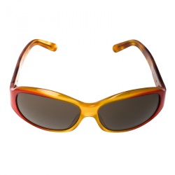 Prada Red Orange/Black SPR01E Square Sunglasses 