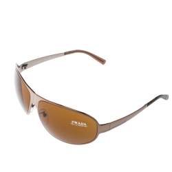 Prada Bronze/Brown SPR55F Aviator Sunglasses