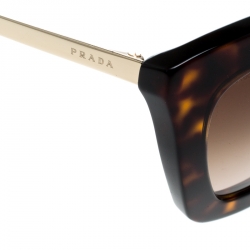 Pre Owned Prada Havana Brown/ Brown Gradient SPR09Q Cinema Polygonal Sunglasses