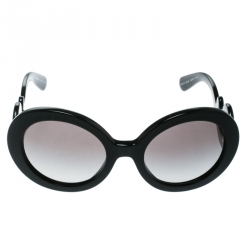Prada Black/Grey Gradient SPR27N Oversized Round Baroque Sunglasses