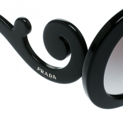 Prada Black/Grey Gradient SPR27N Oversized Round Baroque Sunglasses