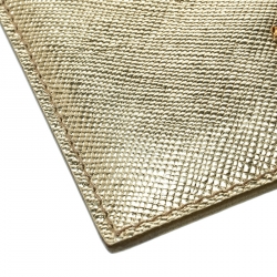 Pre Owned Prada Gold Saffiano Metal Leather Card Holder