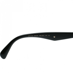 Pre Owned Prada Dark Brown/ Grey Leather Accent SPR14S Geometric Sunglasses