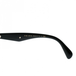 Pre Owned Prada Dark Brown/ Grey Leather Accent SPR14S Geometric Sunglasses