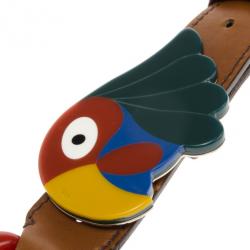 Pre Owned Prada Parrot Buckle Plastic Chain Belt 85 CM