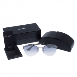 Prada Silver/Blue Gradient  Sunglasses SPR64T Aviator Sunglasses