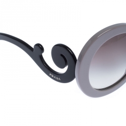 Prada Bicolor/Brown Gradient SPR27N Oversized Round Baroque Sunglasses