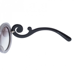 Prada Bicolor/Brown Gradient SPR27N Oversized Round Baroque Sunglasses