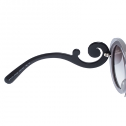 Prada Bicolor/Brown Gradient SPR27N Oversized Round Baroque Sunglasses