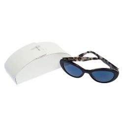 Prada Black and Ivory Havana SPR 15Q Cat Eye Sunglasses