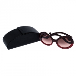 Prada Burgundy/ Brown Gradient SPR 27N Baroque Round Sunglasses